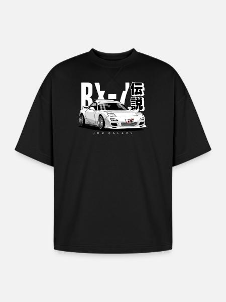 JDM Galaxy RX-7 Legend - Oversized Unisex Short Sleeve Sweatshirt - black