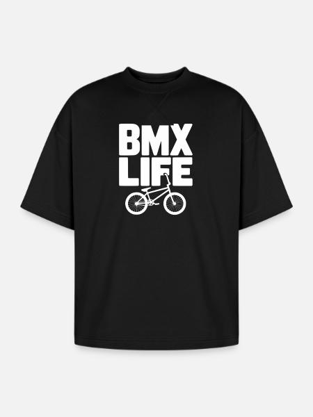BMX Life - Oversized Unisex Short Sleeve Sweatshirt - black