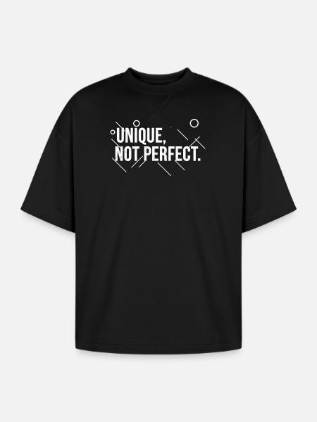 Unique-_Not_Perfect_Abstract - Oversized Unisex Short Sleeve Sweatshirt - black