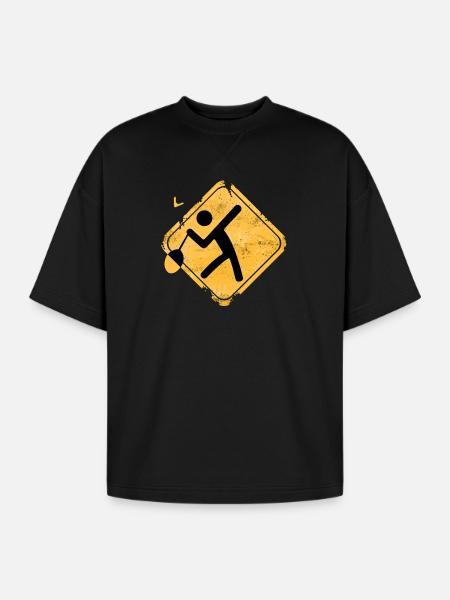 Escape Dash Hazard Icon - Oversized Unisex Short Sleeve Sweatshirt - black