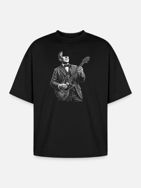 Woodrow Wilson Midnight Jazz Maestro - Oversized Unisex Short Sleeve Sweatshirt - black
