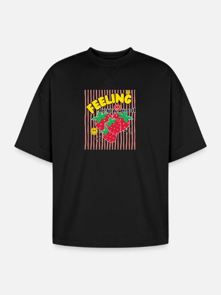 Berry Good Feeling - Oversized Unisex Short Sleeve Sweatshirt - black