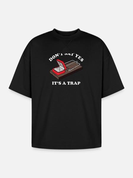 It's a Trap - Oversized Unisex Short Sleeve Sweatshirt - black