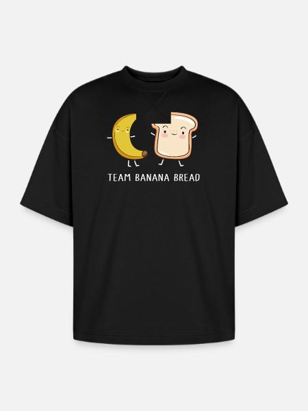 Bread Bakery Banana Bread - Oversized Unisex Short Sleeve Sweatshirt - black