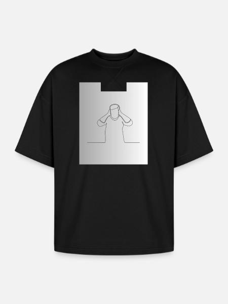 Line Mindful Moment - Oversized Unisex Short Sleeve Sweatshirt - black