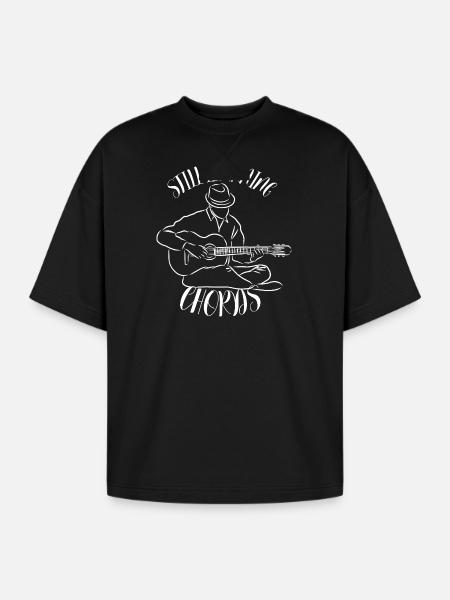 Still_Learning_Chords - Oversized Unisex Short Sleeve Sweatshirt - black