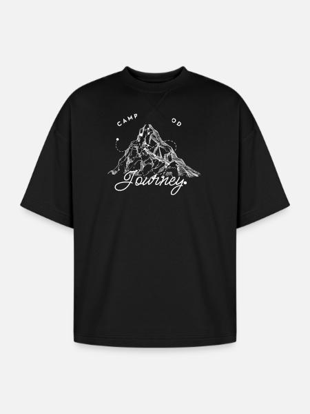 Camping_Mood - Oversized Unisex Short Sleeve Sweatshirt - black