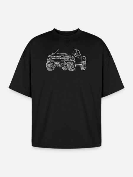 F150 Raptor - Oversized Unisex Short Sleeve Sweatshirt - black