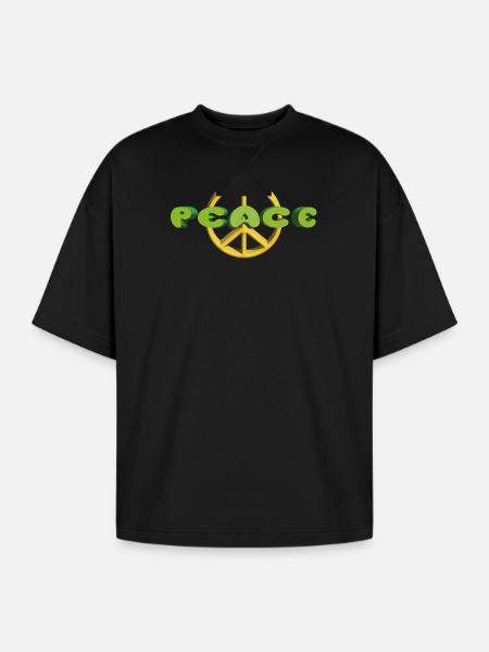 Peace on Earth - Oversized Unisex Short Sleeve Sweatshirt - black