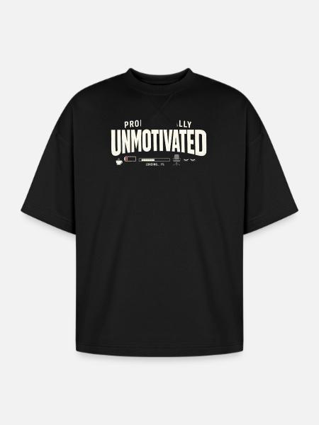 Professionally Unmotivated - Oversized Unisex Short Sleeve Sweatshirt - black