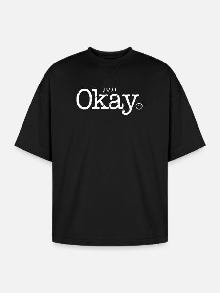 Just Okay - Oversized Unisex Short Sleeve Sweatshirt - black