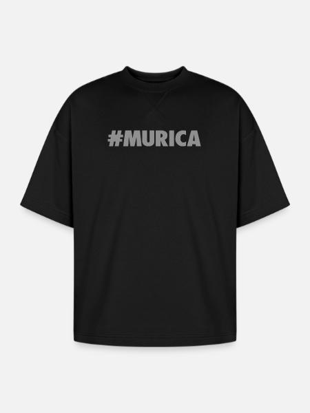 -Murica - Oversized Unisex Short Sleeve Sweatshirt - black