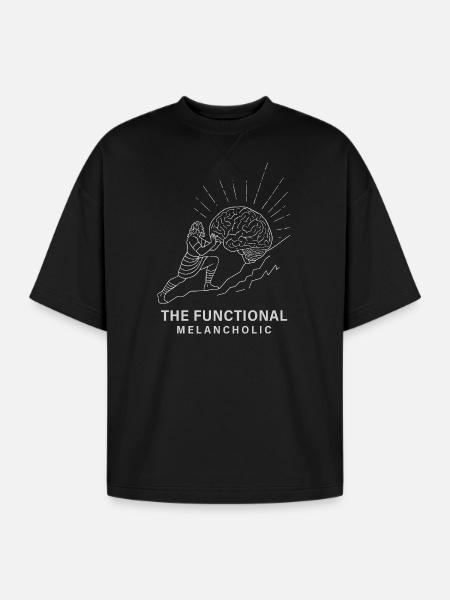 The Functional Melancholic - Oversized Unisex Short Sleeve Sweatshirt - black