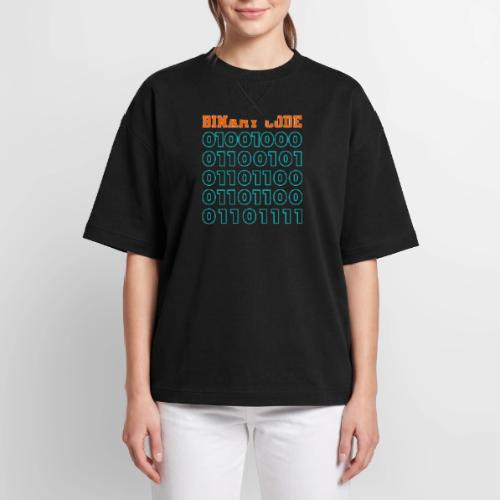 Say Hello in Binary code - Oversized Unisex Short Sleeve Sweatshirt