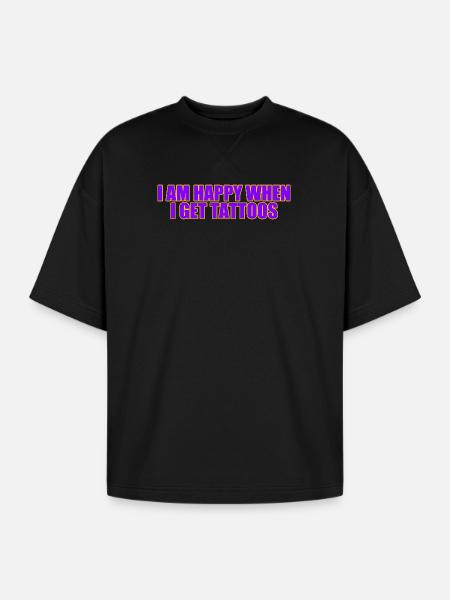Tattoo Mood: Happy Ink Vibes - Oversized Unisex Short Sleeve Sweatshirt - black