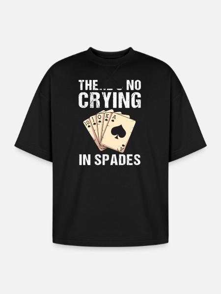 Spades Card Game Player Poker - Oversized Unisex Short Sleeve Sweatshirt - black