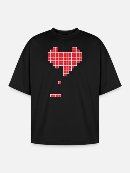 Broken heart - Oversized Unisex Short Sleeve Sweatshirt - black