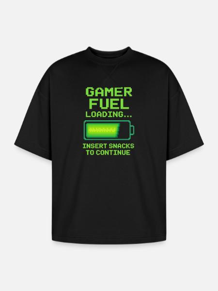 Gamer fuel - Oversized Unisex Short Sleeve Sweatshirt - black