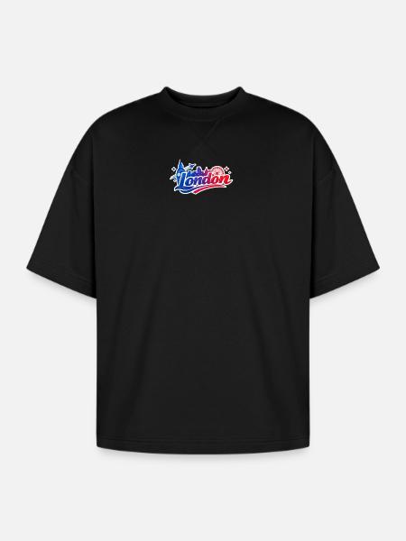 London Skyline Splash - Oversized Unisex Short Sleeve Sweatshirt - black