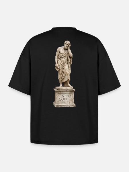 Ancient Sage Coffee Crave - Oversized Unisex Short Sleeve Sweatshirt - black