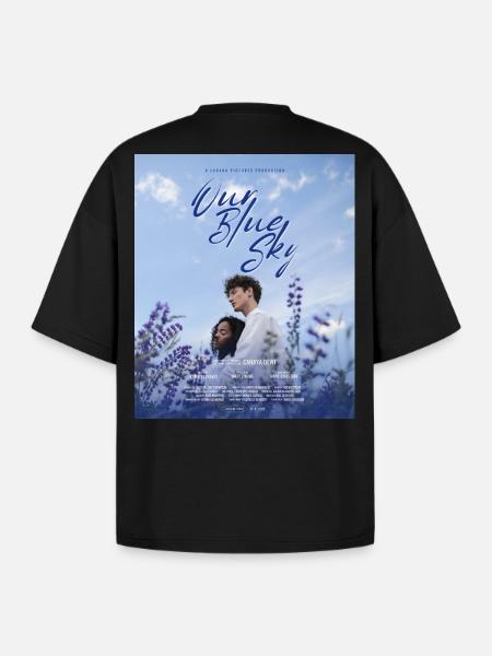 Our Blue Sky - Oversized Unisex Short Sleeve Sweatshirt - black