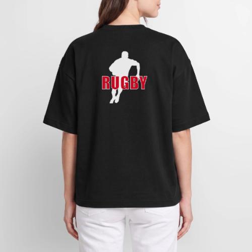 Bold Rugby Action Silhouette - Oversized Unisex Short Sleeve Sweatshirt