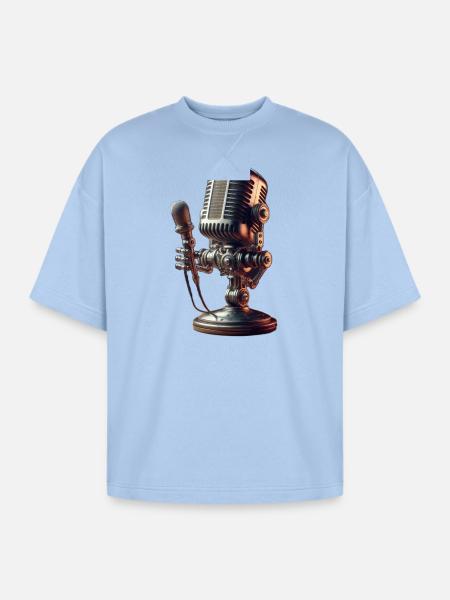 microphone - Oversized Unisex Short Sleeve Sweatshirt - powder blue