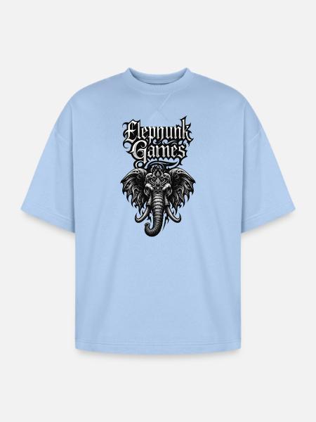 Elephant Games Logo - Oversized Unisex Short Sleeve Sweatshirt - powder blue