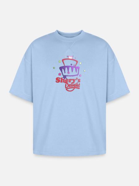 Shery's Delight Bakery Cupcake Flair - Oversized Unisex Short Sleeve Sweatshirt - powder blue