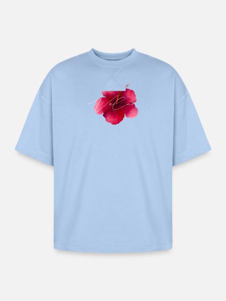 Value Flower - Oversized Unisex Short Sleeve Sweatshirt - powder blue