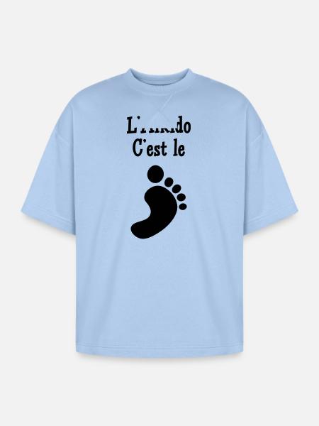 Aikido is the Foot - Oversized Unisex Short Sleeve Sweatshirt - powder blue