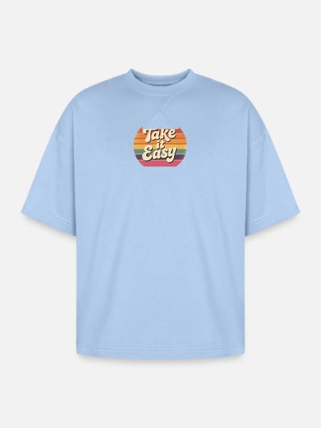 Take it easy - Oversized Unisex Short Sleeve Sweatshirt - powder blue