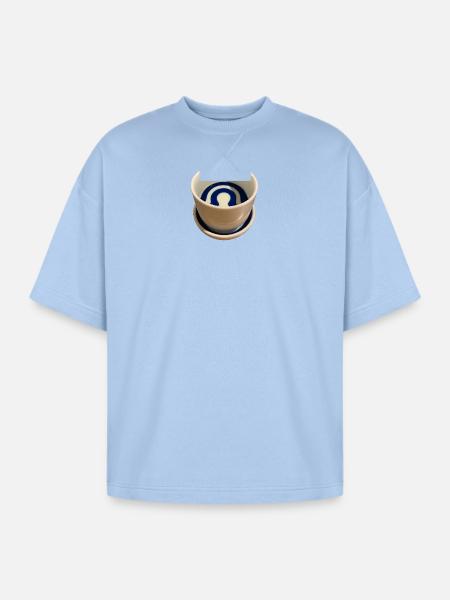 Janome-choko sake cup - Oversized Unisex Short Sleeve Sweatshirt - powder blue