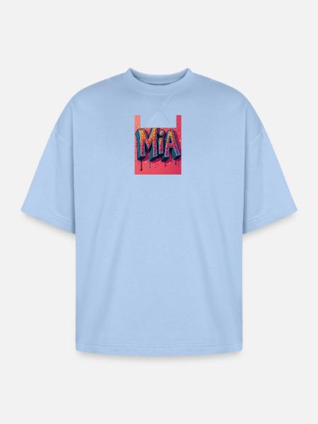 MIA Glitter Block Letters - Oversized Unisex Short Sleeve Sweatshirt - powder blue