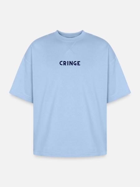 Cringe - Oversized Unisex Short Sleeve Sweatshirt - powder blue