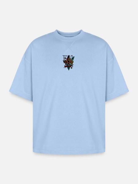 Unique flower design - Oversized Unisex Short Sleeve Sweatshirt - powder blue