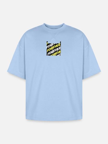 Forever Neon Text - Oversized Unisex Short Sleeve Sweatshirt - powder blue