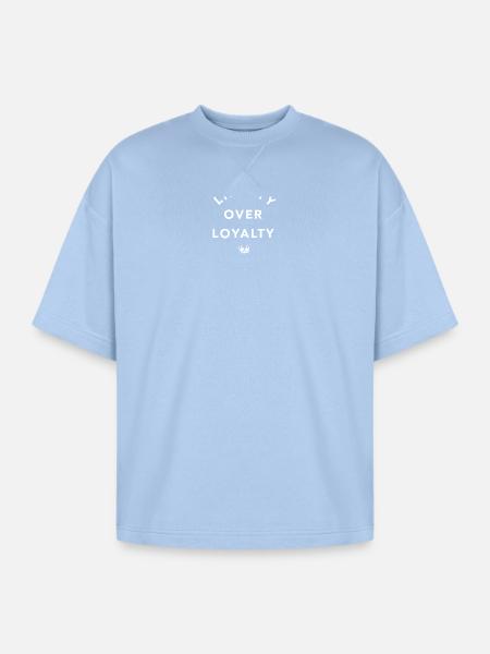 Liberty Over Loyalty - Oversized Unisex Short Sleeve Sweatshirt - powder blue