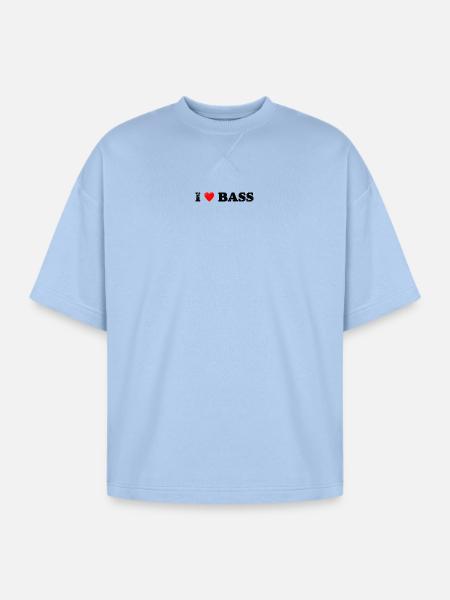 TwoTone Heart Glow - Oversized Unisex Short Sleeve Sweatshirt - powder blue