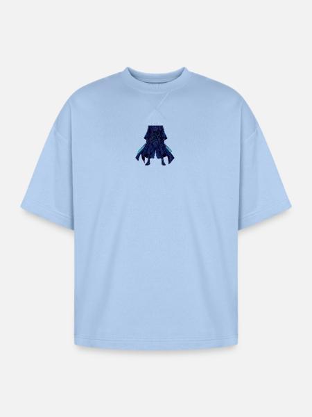 Neon Dread Samurai - Oversized Unisex Short Sleeve Sweatshirt - powder blue
