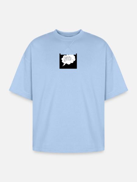 Thought Cloud Love Script - Oversized Unisex Short Sleeve Sweatshirt - powder blue