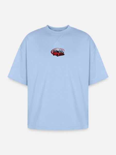 Crimson Racer Arc Car Design - Oversized Unisex Short Sleeve Sweatshirt - powder blue