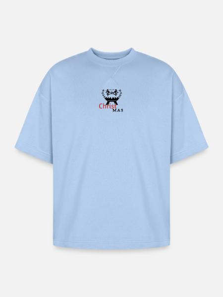Baby Jesus Christmas - Oversized Unisex Short Sleeve Sweatshirt - powder blue