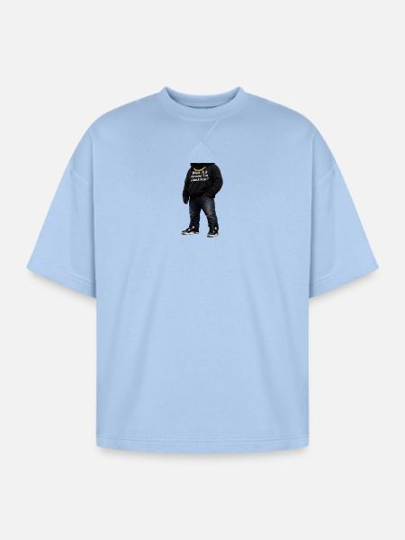 Midnight Bear Hoodie Pun - Oversized Unisex Short Sleeve Sweatshirt - powder blue