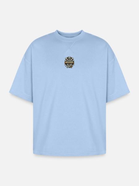 Mechanic Gear Emblem - Oversized Unisex Short Sleeve Sweatshirt - powder blue
