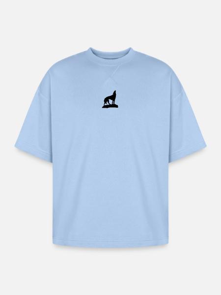 Howling Wolf. - Oversized Unisex Short Sleeve Sweatshirt - powder blue