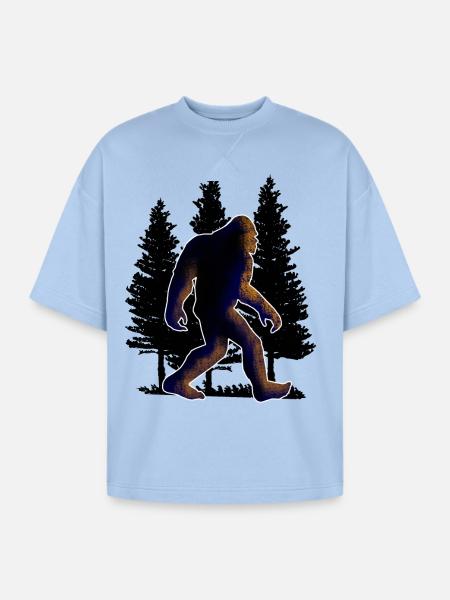 Big foot, Bigfoot - Oversized Unisex Short Sleeve Sweatshirt - powder blue