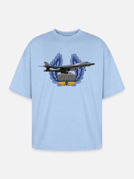 B-1B Lancer - Oversized Unisex Short Sleeve Sweatshirt - powder blue