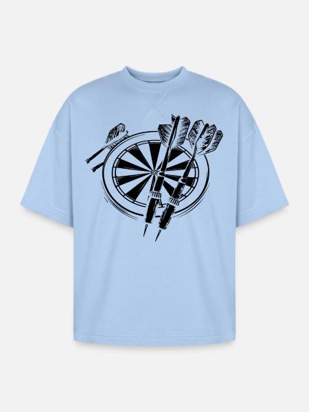 Darts - Oversized Unisex Short Sleeve Sweatshirt - powder blue