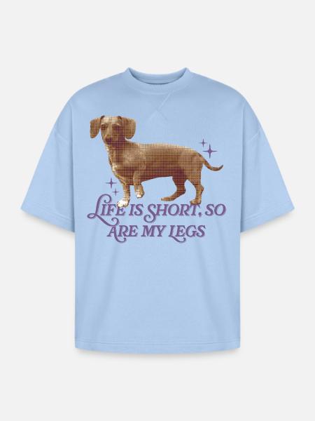 Life Is Short  - Oversized Unisex Short Sleeve Sweatshirt - powder blue